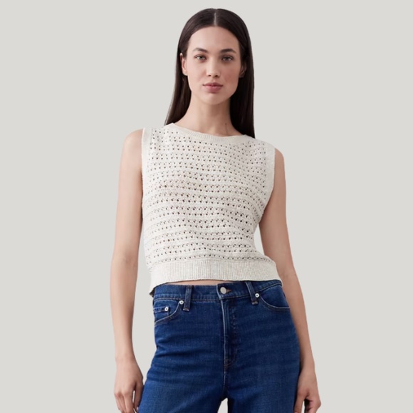 BANANA REPUBLIC Beige knitted tank top - Picture 1 of 7